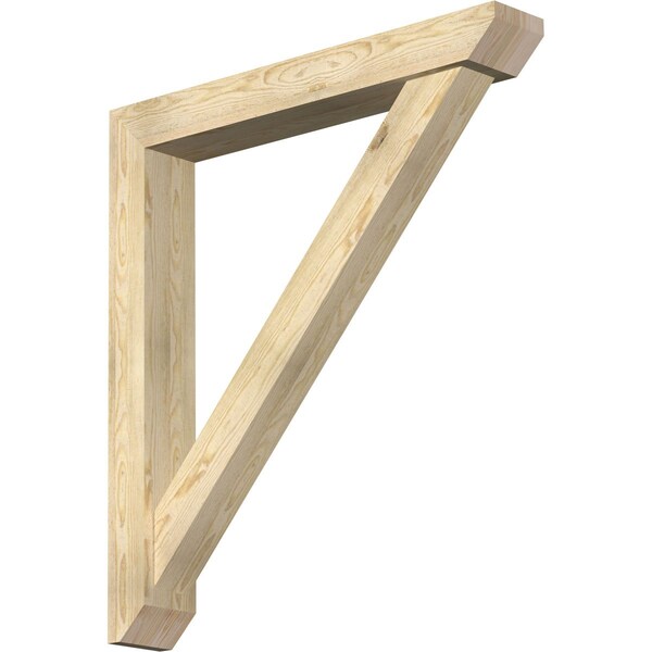 Ekena Millwork Traditional Slat Rough Sawn Bracket w/ Offset Brace, Douglas Fir, 6"W x 40"D x 44"H BKT0604X40X44TRA06RDF - main